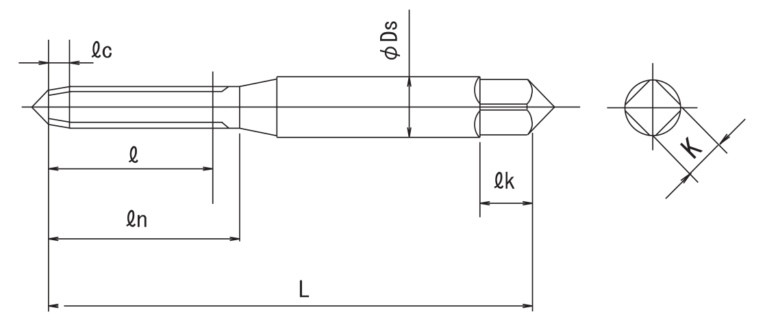 Short Thread Fluteless Tap for Steels
