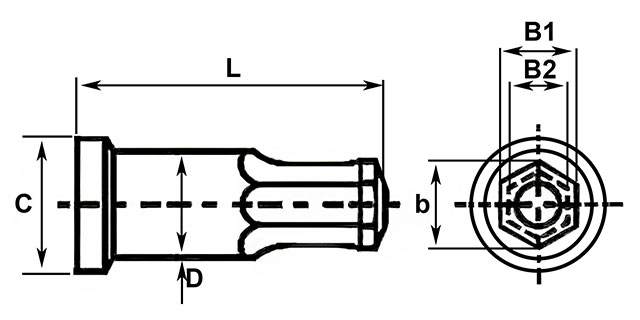 Carbide hexagon punch
